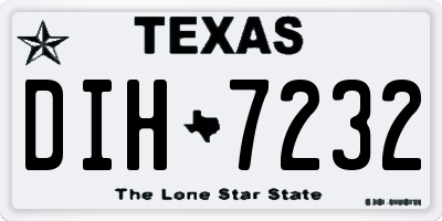 TX license plate DIH7232