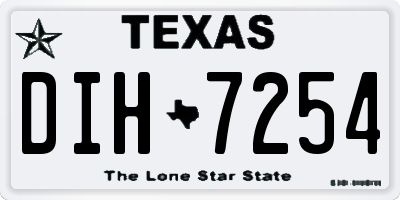 TX license plate DIH7254