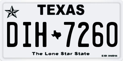 TX license plate DIH7260