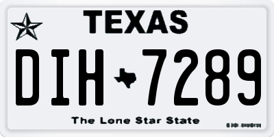 TX license plate DIH7289