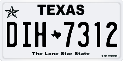 TX license plate DIH7312