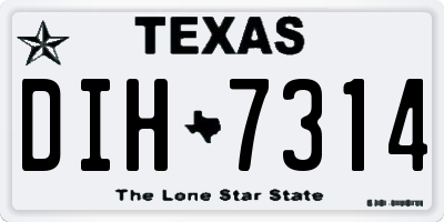 TX license plate DIH7314