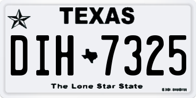 TX license plate DIH7325