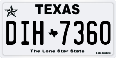 TX license plate DIH7360