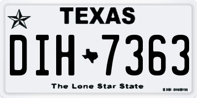 TX license plate DIH7363