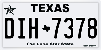 TX license plate DIH7378