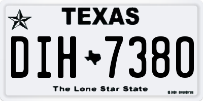 TX license plate DIH7380