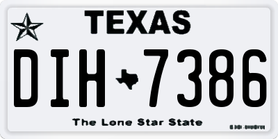 TX license plate DIH7386