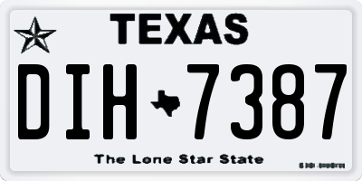 TX license plate DIH7387