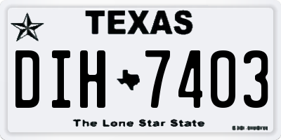 TX license plate DIH7403