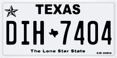 TX license plate DIH7404