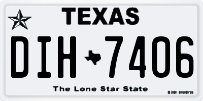 TX license plate DIH7406