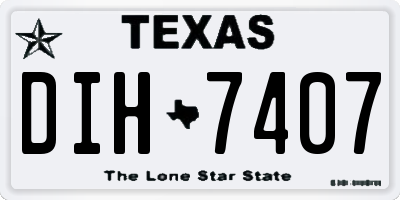 TX license plate DIH7407