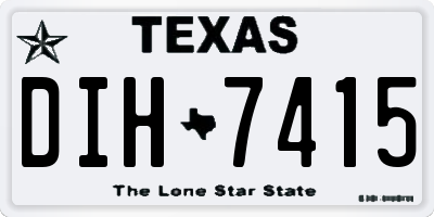 TX license plate DIH7415
