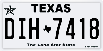 TX license plate DIH7418