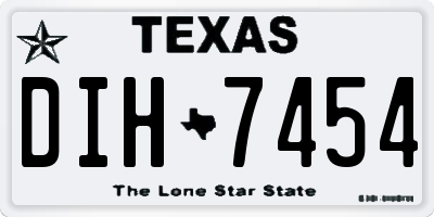 TX license plate DIH7454