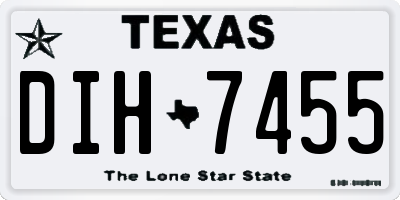 TX license plate DIH7455
