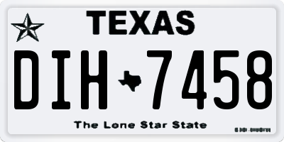 TX license plate DIH7458
