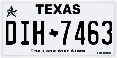 TX license plate DIH7463