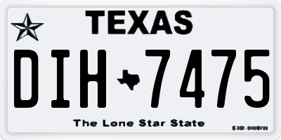 TX license plate DIH7475