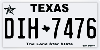 TX license plate DIH7476