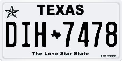 TX license plate DIH7478