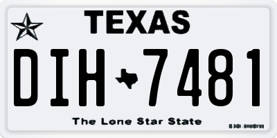TX license plate DIH7481