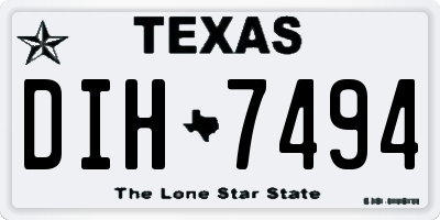 TX license plate DIH7494