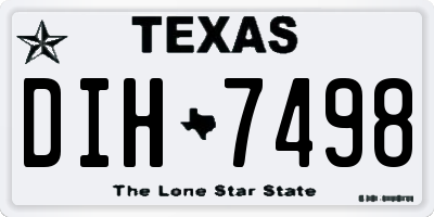 TX license plate DIH7498