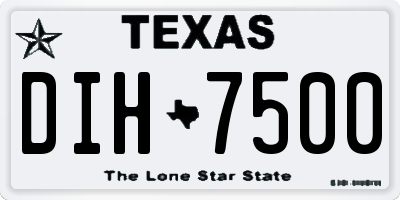 TX license plate DIH7500