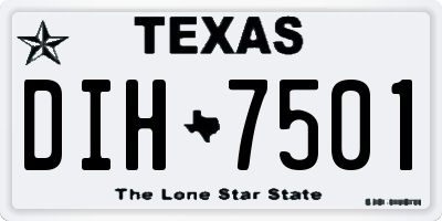 TX license plate DIH7501