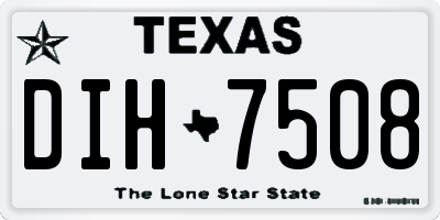 TX license plate DIH7508
