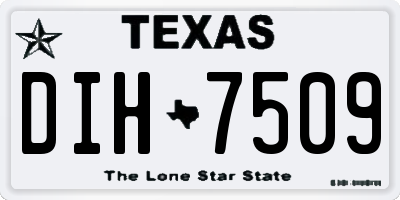 TX license plate DIH7509