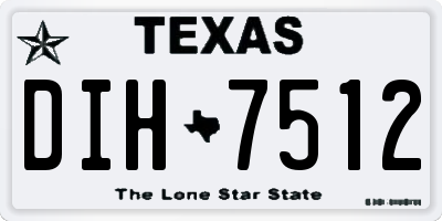 TX license plate DIH7512