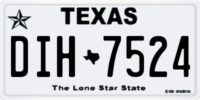 TX license plate DIH7524