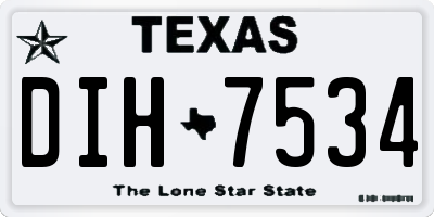 TX license plate DIH7534