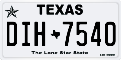TX license plate DIH7540