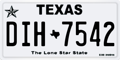 TX license plate DIH7542