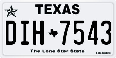 TX license plate DIH7543
