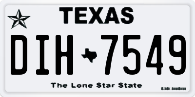 TX license plate DIH7549