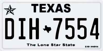 TX license plate DIH7554