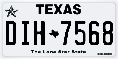 TX license plate DIH7568