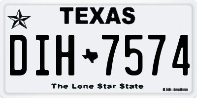TX license plate DIH7574