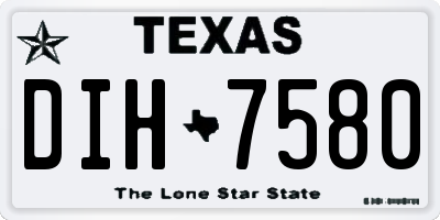 TX license plate DIH7580