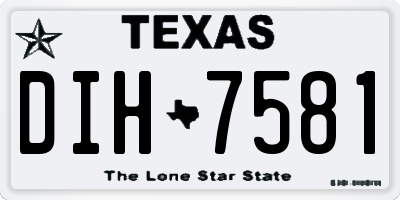 TX license plate DIH7581