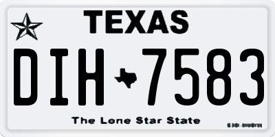 TX license plate DIH7583