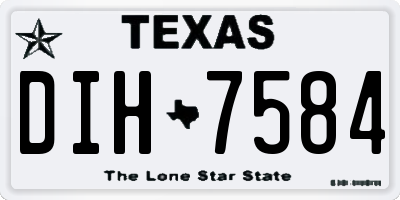 TX license plate DIH7584