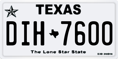 TX license plate DIH7600