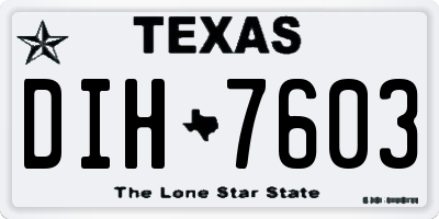 TX license plate DIH7603