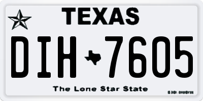 TX license plate DIH7605